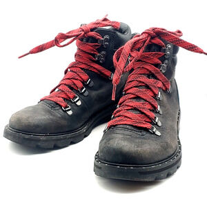 Sorel Lennox Hiker Boots 7.5 Black Red Lace Up Waterproof Combat